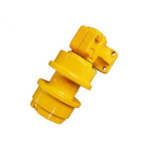 iş makinası alt takımına ait sarı taşıyıcı makara